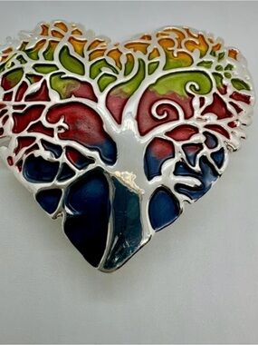 Brooch Heart Tree of Life Magnetic Fastener
